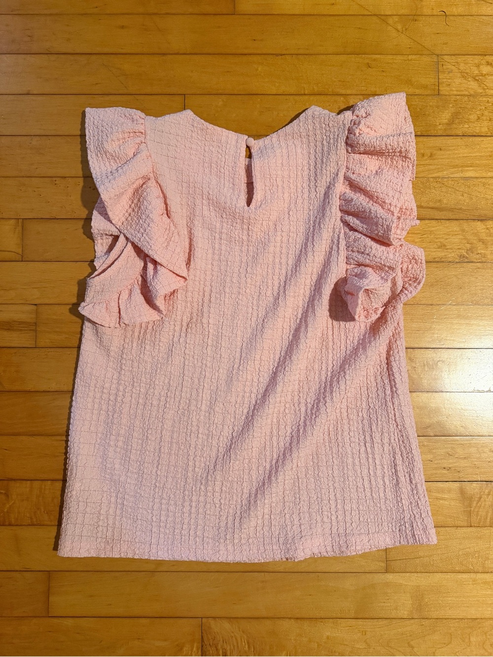 THML Pink Textured Tank with Ruffle Sleeves - Picture 2 of 3